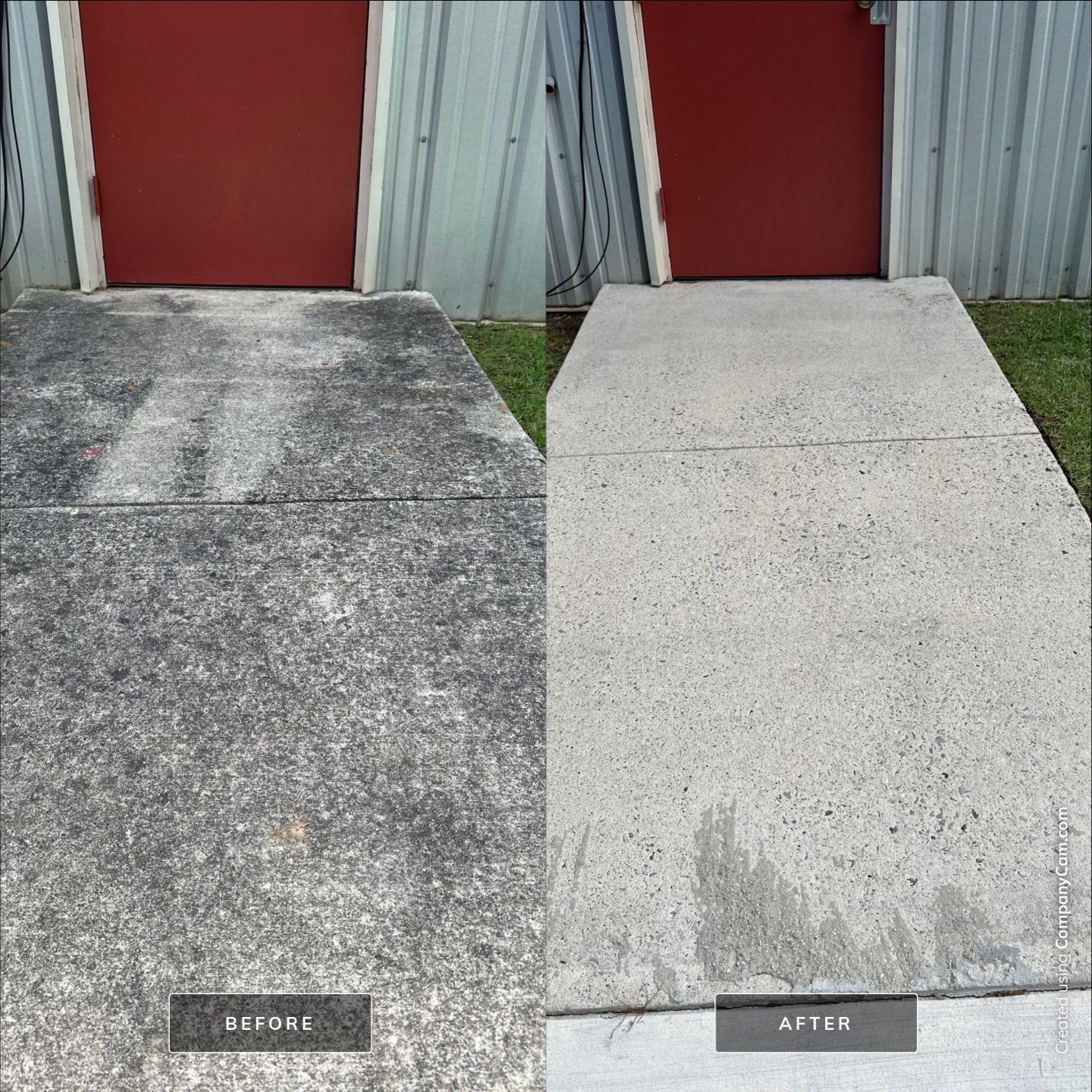 Gas station fuel island cleaning before and after - Mighty Pro Wash Metro Atlanta