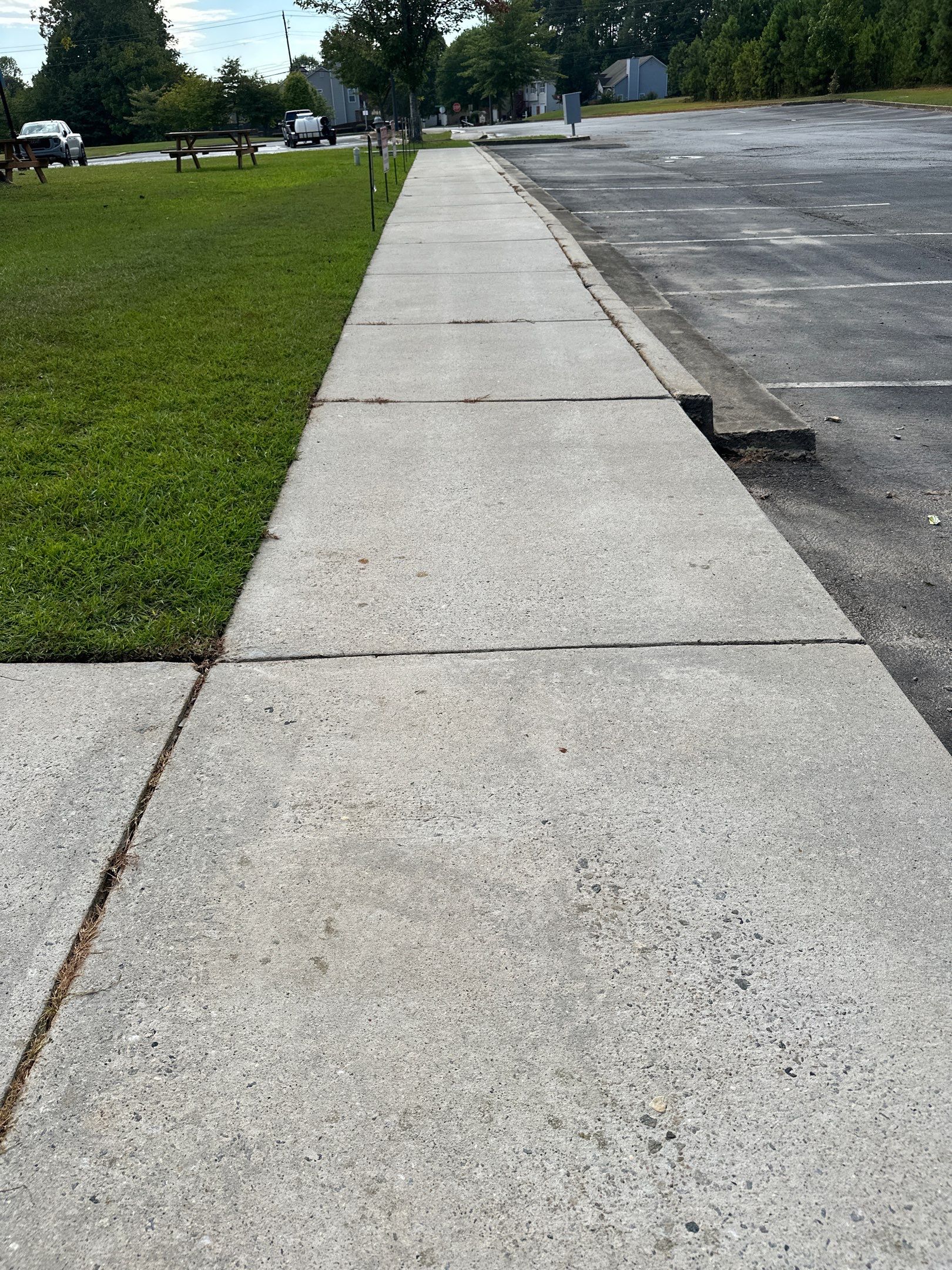 Commercial property after pressure washing - Mighty Pro Wash results