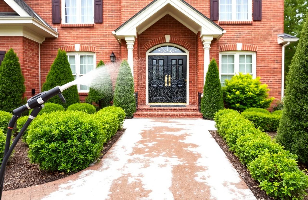 Post construction pressure washing cleanup - Metro Atlanta commercial property
